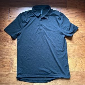 Lululemon Men's Polo Shirt Top Collared Black Size Medium Short Sleeve Collar